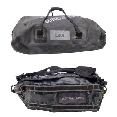 Lot # 156: Naomi Nagata's (Dominique Tipper) Rocinante Dufflebag with Alex Kamal's Canterbury Dufflebag