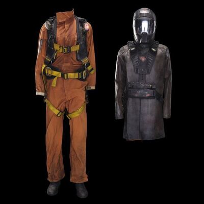Lot # 173: Roberta "Bobbie" Draper's (Frankie Adams) Karidhal Salvage Coveralls with Work Jacket and Light-Up Boots