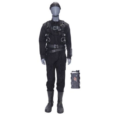 Lot # 180: Klaes Ashford's (David Strathairn) Captain's Uniform with Harness, Beanie, and Flask