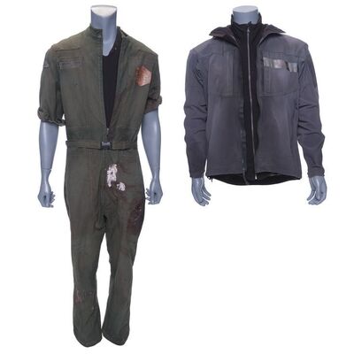 Lot # 186: Amos Burton's (Wes Chatham) Season 5 Bloody Jumpsuit with Vest and Jacket