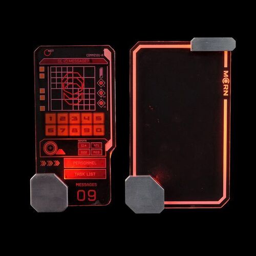 Lot # 190: Roberta "Bobbie" Draper's (Frankie Adams) Mars Civilian Light-Up Comm with Decal and Light-Up MCRN Large Comm Device