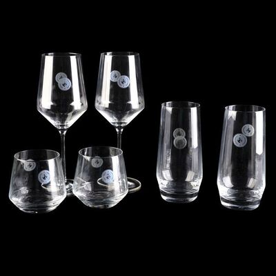 Lot # 199: Luna Cabernet, Tall Water, and Short Rocks Glassware