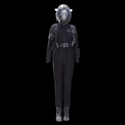 Lot # 208: Tynan Ship OPA Belter Small Uniform Coveralls with Light-up Helmet and Boots