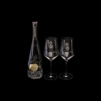 Lot # 210: Alex and Babbage's Meeting Over Drinks Wine Bottle with Glasses