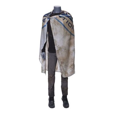 Lot # 222: Amos Burton's (Wes Chatham) Travel to Baltimore Costume with Torn UN Flag
