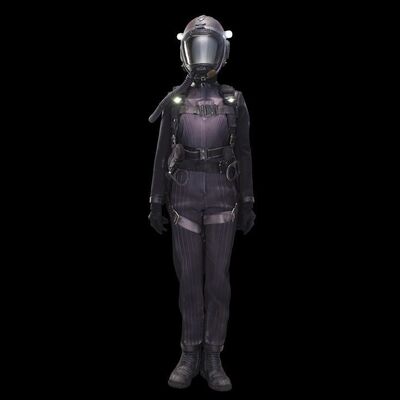 Lot # 230: Rosenfeld Guoliang's (Kathleen Robertson) Complete Space Suit with Helmet, Pack, and Harness
