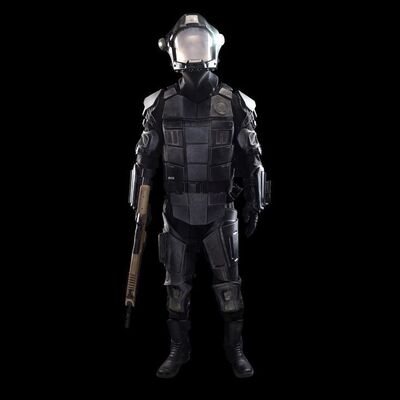 Lot # 239: Sergeant Matt Bir's UNMC Powered Armor Space Suit with Light-up Helmet, Pack and UNN Rifle