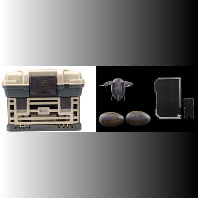 Lot # 240: Cara Bisset's (Emma Ho) Comm Device, Tablet, and Drones with Laconia Medkit Container