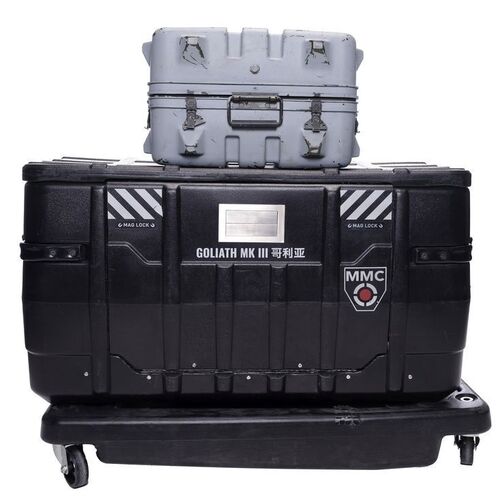 Lot # 254: Roberta "Bobbie" Draper's (Frankie Adams) Goliath Armor Case with SFX Dolly and Tachi Ammo Box