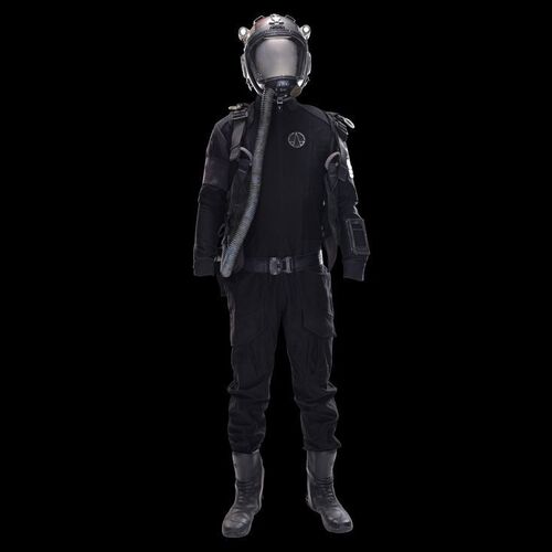 Lot # 276: Tycho Station OPA Medium Uniform Coveralls with Light-up Helmet