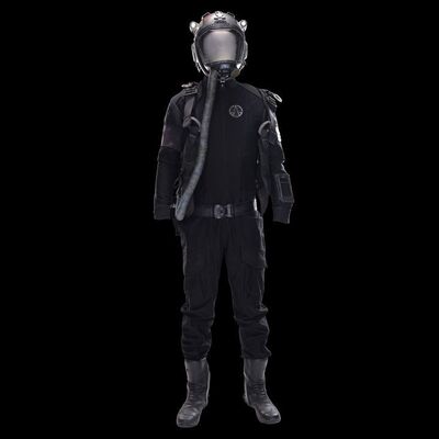 Lot # 276: Tycho Station OPA Medium Uniform Coveralls with Light-up Helmet