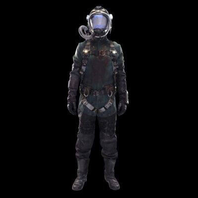 Lot # 280: Filip Inaros' (Jasai Chase Owens) Bloody Space Suit with Helmet, Harness and Light-up Boots