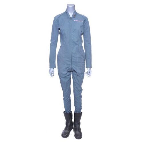 Lot # 282: Clarissa Mao's (Nadine Nicole) Season Six Rocinante Jumpsuit with Light-up Boots and Devil Pin