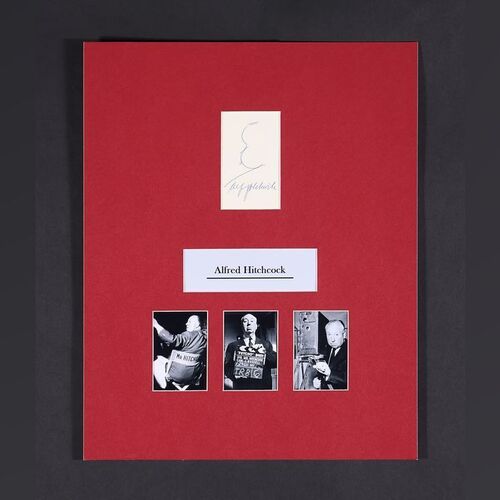 Lot #11 - ALFRED HITCHCOCK - Alfred Hitchcock Mounted Autograph Display