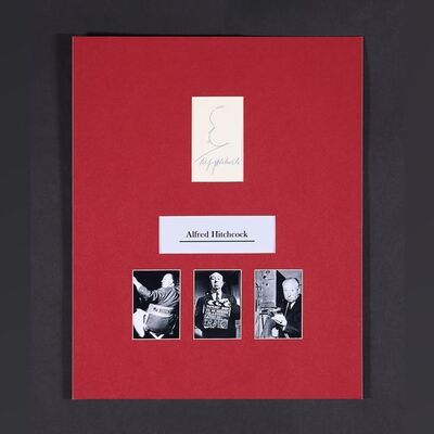 Lot #11 - ALFRED HITCHCOCK - Alfred Hitchcock Mounted Autograph Display