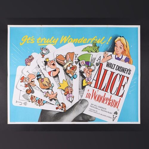 Lot #13 - ALICE IN WONDERLAND (1951) - UK Quad, 1969