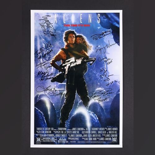 Lot #19 - ALIENS (1986) - Sigourney Weaver, Carrie Henn, Michael Biehn, Jenette Goldstein, Mark Rolston, Lance Henriksen and Others Autographed Poster