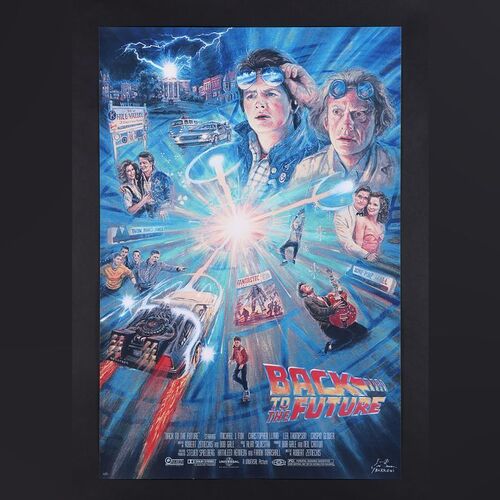 Lot #38 - BACK TO THE FUTURE TRILOGY (1985 - 1990) - Set of Three Matching Numbered Limited Edition Prints by Gustavo Barroni, 2022