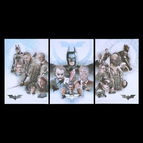 Lot #48 - BATMAN: NOLAN TRILOGY (2005 - 2012) - Set of Three Matching Hand-numbered Limited Edition Prints by Neil Davies, 2020
