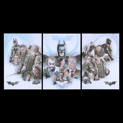 Lot #48 - BATMAN: NOLAN TRILOGY (2005 - 2012) - Set of Three Matching Hand-numbered Limited Edition Prints by Neil Davies, 2020