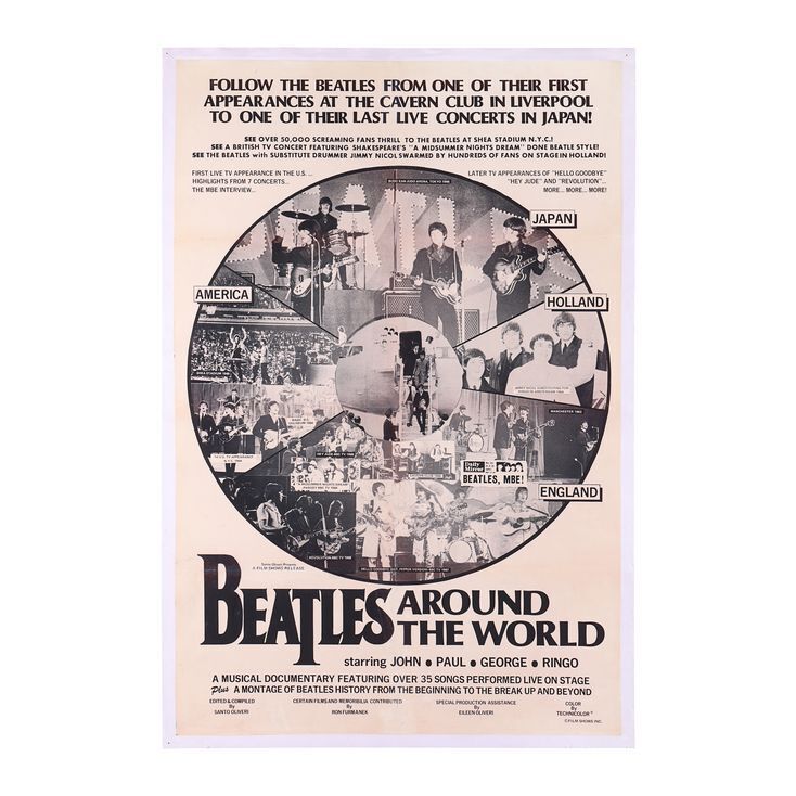 Lot #54 - THE BEATLES - Beatles Around The World US One-Sheet