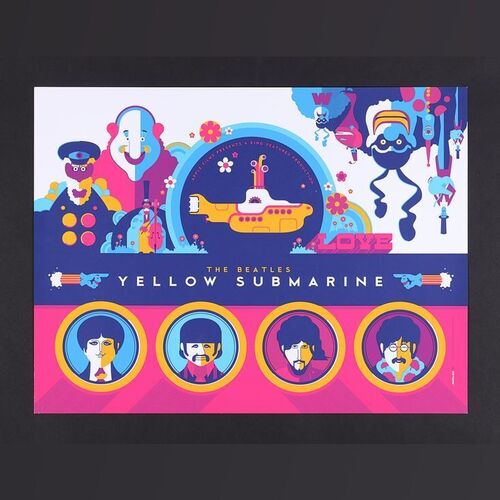 Lot #58 - YELLOW SUBMARINE (1968) - Dark Hall Mansion Archive: Set of Five Hand-Numbered Limited Edition Variant Folio Prints by Tom Whalen, 2012