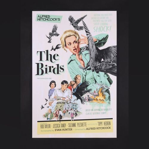 Lot #68 - THE BIRDS (1963) - Hand-Numbered Limited Edition Roxie Theater Print by Paul Mann, 2022
