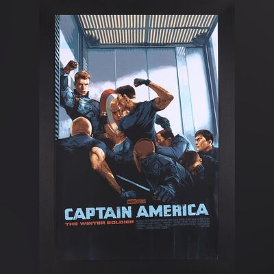 Lot #96 - CAPTAIN AMERICA: THE WINTER SOLDIER (2014) - Hand-Numbered Limited Edition Mondo Print by Marc Aspinall, 2018