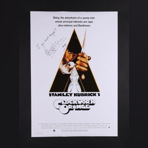 Lot #105 - A CLOCKWORK ORANGE (1971) - Malcolm McDowell Autographed Commercial Poster