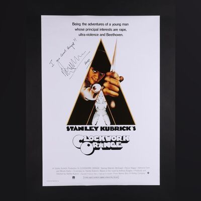 Lot #105 - A CLOCKWORK ORANGE (1971) - Malcolm McDowell Autographed Commercial Poster