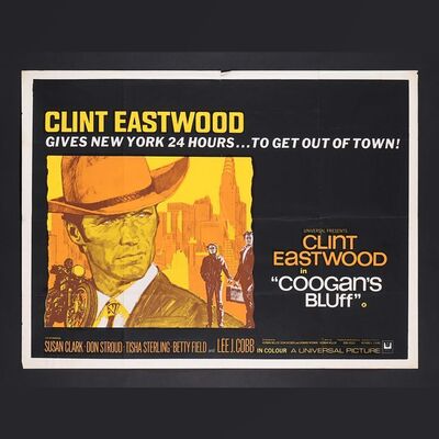 Lot #109 - COOGAN'S BLUFF (1968) - UK Quad, Eight Stills and Three Press Books, 1968