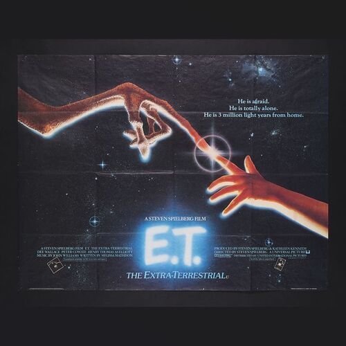 Lot #125 - E.T. THE EXTRA TERRESTRIAL (1982) - Two UK Quads and Press Book, 1982 and 2002