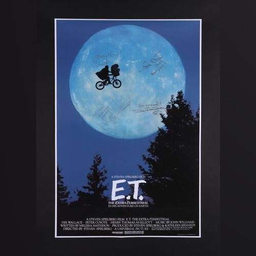 Lot #126 - E.T. THE EXTRA-TERRESTRIAL (1982) - Dee Wallace, Henry Thomas, Robert McNaughton and Matthew De Meritt Autographed and Inscribed Poster