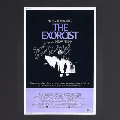 Lot #136 - THE EXORCIST (1973) - Linda Blair Autographed and Annotated Mini Poster