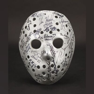Lot #151 - FRIDAY THE 13TH: VARIOUS PRODUCTIONS - Cast Autographed Jason Voorhees Mask Including Kane Hodder, Ken Kirzinger, Corey Feldman, Adrienne King, Sean Cunningham and Others