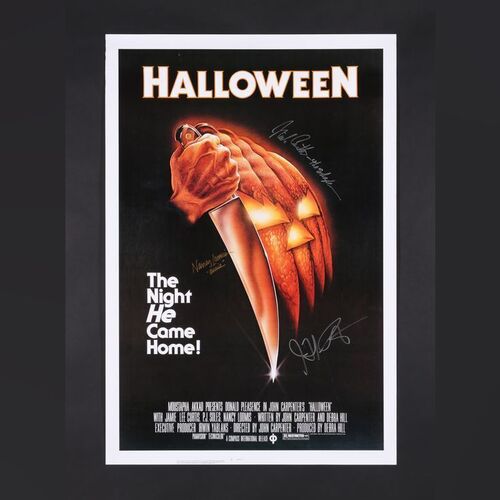 Lot #184 - HALLOWEEN (1978) - John Carpenter, Nick Castle and Nancy Loomis Autographed Poster