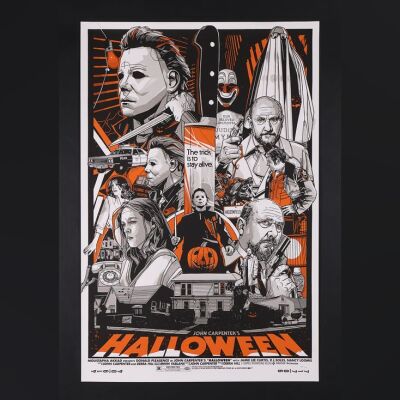 Lot #186 - HALLOWEEN (1978) - Hand-Numbered Timed Edition Grey Matter Art Print by Tyler Stout, 2021