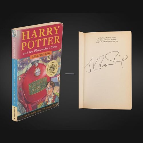Lot #192 - HARRY POTTER AND THE PHILOSOPHER'S STONE (2001) - J.K. Rowling Autographed British Paperback Edition, 1997