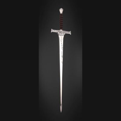 Lot #202 - HIGHLANDER (1986) - Christopher Lambert Autographed and Inscribed Replica 'MacLeod' Sword