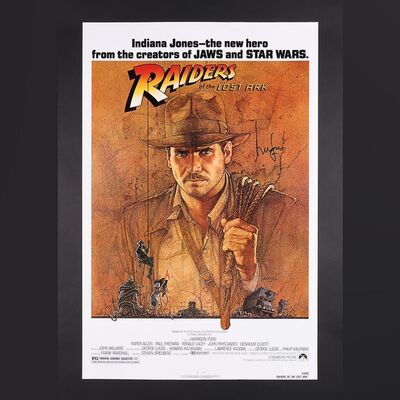 Lot #214 - INDIANA JONES: RAIDERS OF THE LOST ARK (1981) - Harrison Ford Autographed Original Rolled One-Sheet, 1981