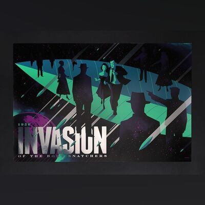 Lot #222 - INVASION OF THE BODY SNATCHERS (1956) - Dark Hall Mansion Archive: Hand-Numbered Private Proof Foil Print by Tom Whalen, 2015