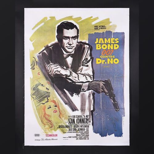 Lot #232 - JAMES BOND: DR. NO (1962) - French 'Grande' Affiche - Linen Backed, 1970s