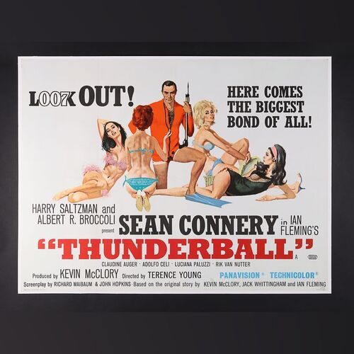 Lot #240 - JAMES BOND: THUNDERBALL (1965) - UK Quad - Linen Backed, 1965