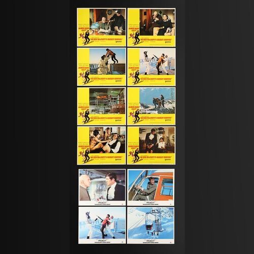 Lot #252 - JAMES BOND: ON HER MAJESTY'S SECRET SERVICE (1969) - Complete Set of Eight US Lobby Cards and Four Re-Release Cards, 1969 and 1984