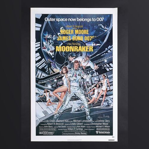 Lot #264 - JAMES BOND: MOONRAKER (1979) - Roger Moore Autographed US One-Sheet, 1979