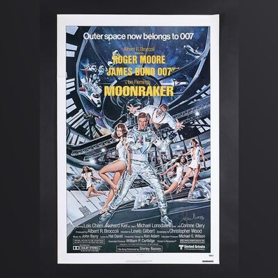 Lot #264 - JAMES BOND: MOONRAKER (1979) - Roger Moore Autographed US One-Sheet, 1979