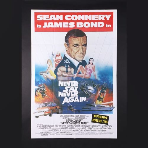 Lot #276 - JAMES BOND: NEVER SAY NEVER AGAIN (1983) - UK Quad, UK 40 x 60, US One-Sheet and Video Poster, 1983