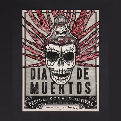 Lot #297 - JAMES BOND: SPECTRE (2015) - Sam Mendes Autographed Day of The Dead Crew Poster