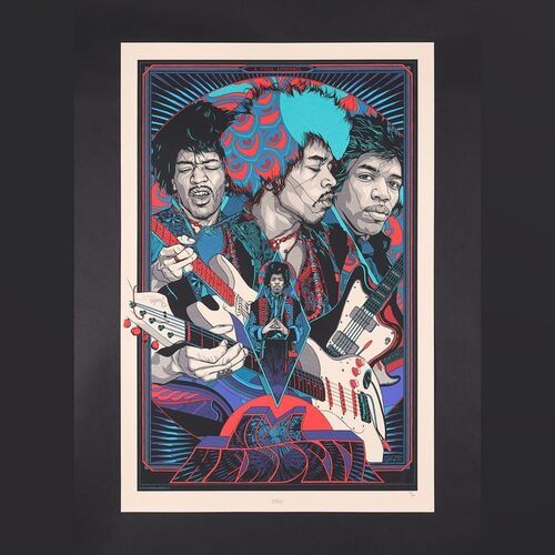 Lot #313 - JIMI HENDRIX - Dark Hall Mansion Archive: Hand-Numbered Limited Edition Regular Print by Tyler Stout, 2014