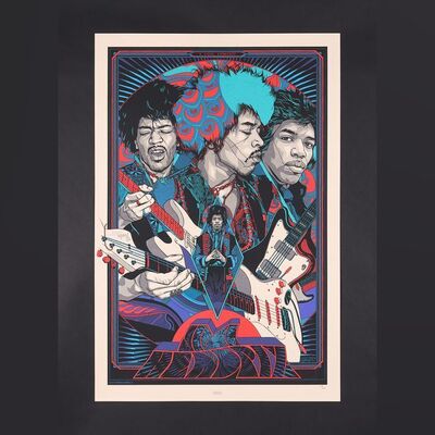 Lot #313 - JIMI HENDRIX - Dark Hall Mansion Archive: Hand-Numbered Limited Edition Regular Print by Tyler Stout, 2014